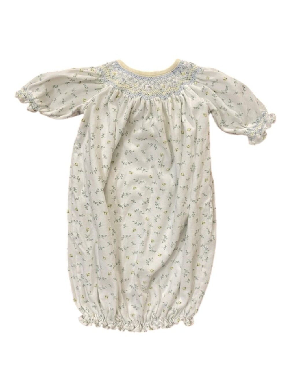 Baby Loren Baby Girl Smocked Floral Pima Cotton Gown Nightgown 0-3M Peru